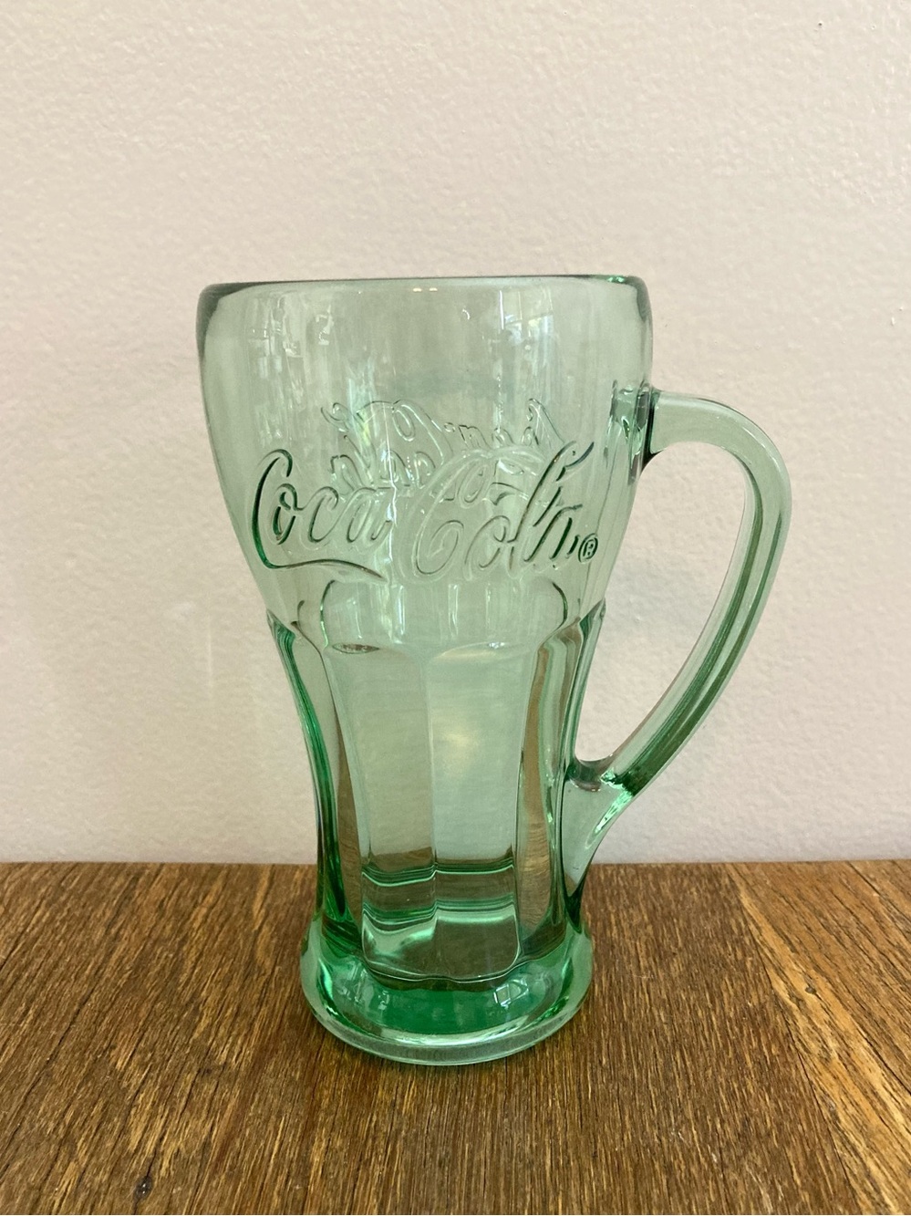 Vintage Coca-Cola Green Glass Mug by Libbey